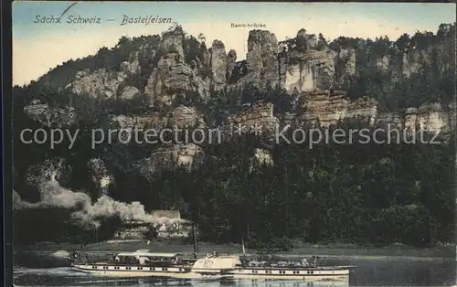 Bastei Saechsische Schweiz Basteifelsen Kat. Rathen Sachsen