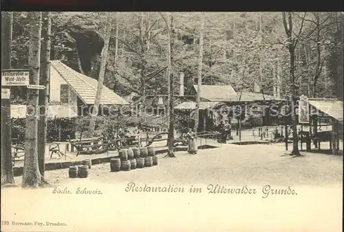 Saechsische Schweiz Restauration im Uttewalder Grund Kat. Rathen Sachsen