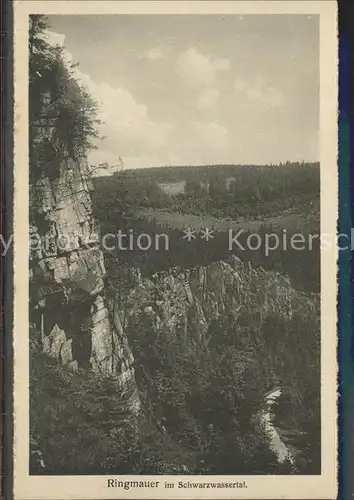 Zoeblitz Sachsen Ringmauer im Schwarzwassertal Felsen Erzgebirge Kat. Zoeblitz