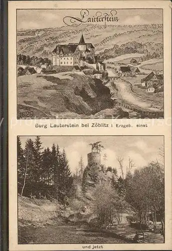 Zoeblitz Sachsen Burg Lauterstein einst und jetzt Kat. Zoeblitz