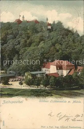 Zschopautal Schloss Lichtenwalde mit Muehle Kat. Zschopau