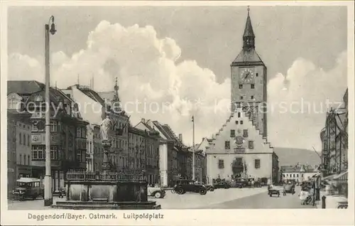 Deggendorf Donau Luitpoldplatz mit Rathaus Kat. Deggendorf