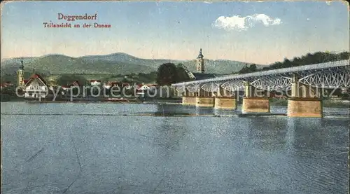 Deggendorf Donau Teilansicht Donaubruecke Kat. Deggendorf