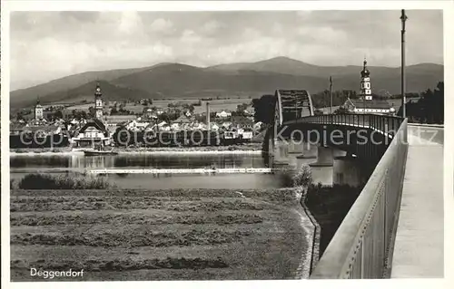 Deggendorf Donau Teilansicht Donaubruecke Kat. Deggendorf