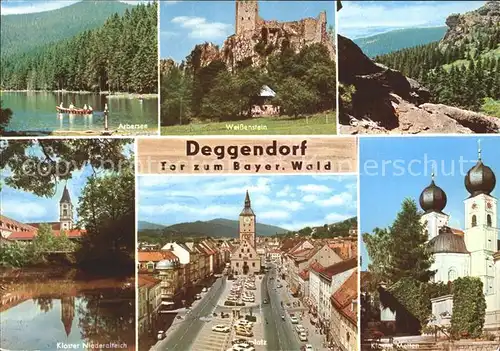 Deggendorf Donau Arbersee Weissenstein Kloster Niederalteich Stadtplatz Kloster Metten Kat. Deggendorf