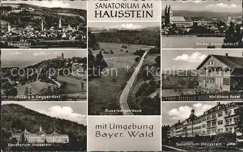 Deggendorf Donau Total Rusebergstr Kloster Niederalteich Ulrichsberg Waldhaus Rusel Sanatorium Hausstein Kat. Deggendorf