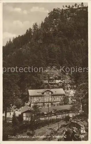 Saechsische Schweiz Lichtenhainer Wasserfall Restaurant Kat. Rathen Sachsen