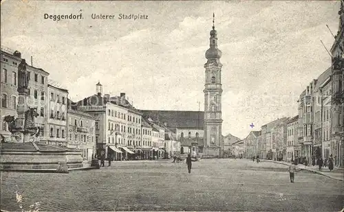 Deggendorf Donau Unterer Stadtplatz Kirche Kat. Deggendorf