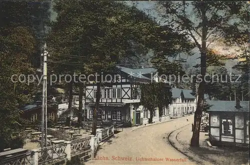 Saechsische Schweiz Lichtenhainer Wasserfall Restaurant Kat. Rathen Sachsen