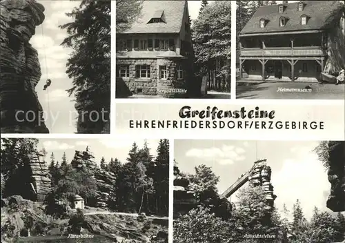 Greifensteine Erzgebirge Berggaststaette Heimatmuseum Aussichtsfelsen Naturbuehne Klettern Kat. Typen