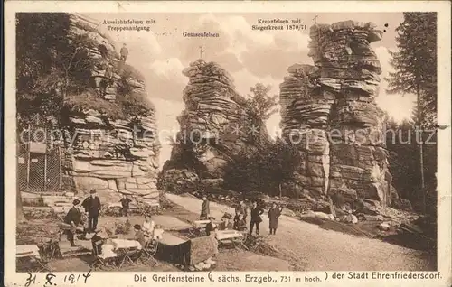 Greifensteine Erzgebirge Greifenstein Berghaus Felsformationen Kat. Typen