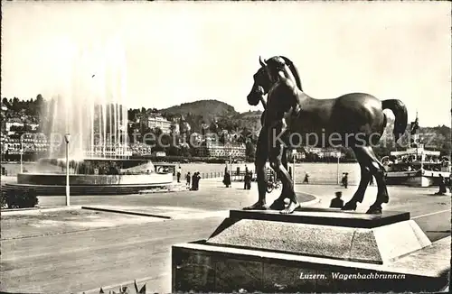 Luzern LU Wagenbachbrunnen Pferdeskulptur Statue Kat. Luzern