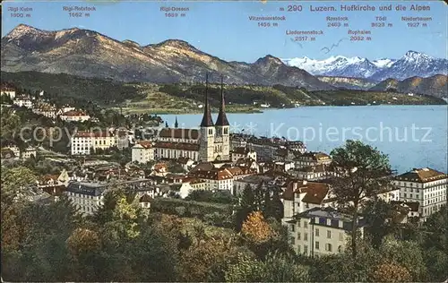 Luzern LU Hofkirche Vierwaldstaettersee Alpenpanorama Kat. Luzern