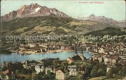 Luzern LU Panorama Vierwaldstaettersee Pilatus Voralpen Kat. Luzern