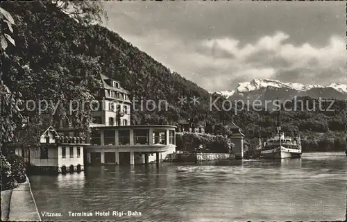 Vitznau Terminus Hotel Rigi Bahn Dampfer Alpen / Vitznau /Bz. Luzern