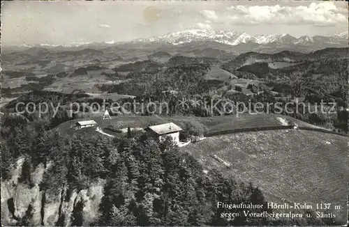 Hoernli Kulm Toesstal gegen Vorarlberger Alpen und Saentis Fliegeraufnahme Kat. Hoernli