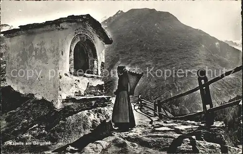 Valais Wallis Kanton Kapelle am Bergpfad Kat. Sion