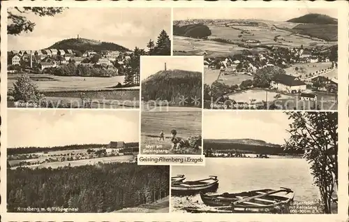 Altenberg Erzgebirge Gesamtansicht Geising Berghof Raupennest Galgenteich mit Kahleberg Kat. Geising