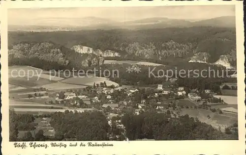 Saechsische Schweiz mit Rauensteine Kat. Rathen Sachsen