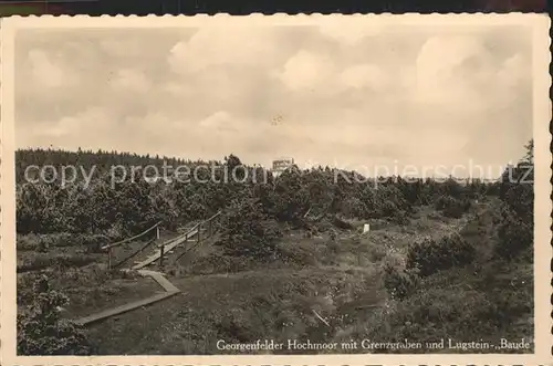 Georgenfeld Hochmoor mit Grenzgraben und Lugstein Baude Kat. Zinnwald Georgenfeld