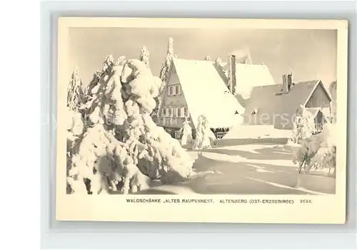 Altenberg Erzgebirge Waldschaenke Altes Raupennest Winterlandschaft Kat. Geising