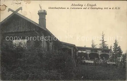 Altenberg Erzgebirge Unterkunftshaus Luisenturm auf dem Geisingberg Kat. Geising