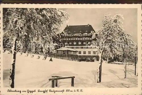 Altenberg Erzgebirge Berghof Raupennest Winterpanorama Kat. Geising