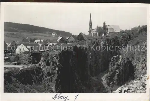 Altenberg Erzgebirge Teilansicht mit Kirche und Pinge Bergstadt Kat. Geising