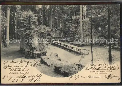 Rabenauer Grund St Barbarakapelle Ruine Englers Postkarte