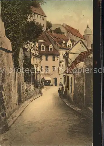 Alt Meissen Elbe Blick von der Leinewebergasse Kat. Meissen