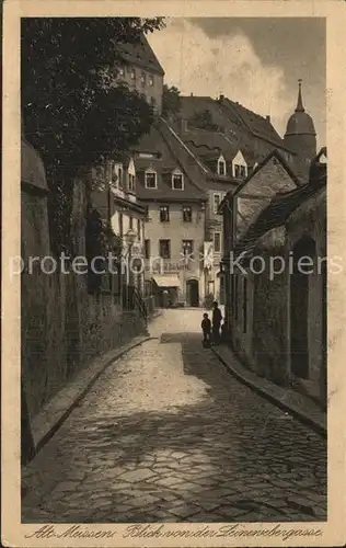 Alt Meissen Elbe Blick von der Leinewebergasse Serie Saechsische Heimatschutz Postkarten Kat. Meissen