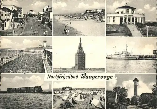 Wangerooge Nordseebad Zedeliusstr Promenade Westturm Strand MS Oldenburg Inselbahn Inseldorf Cafe Pudding Zeltplatz Kat. Wangerooge