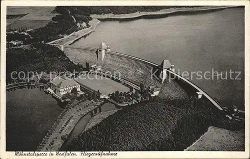 Moehnetalsperre Fliegeraufnahme Kat. Sundern (Sauerland)