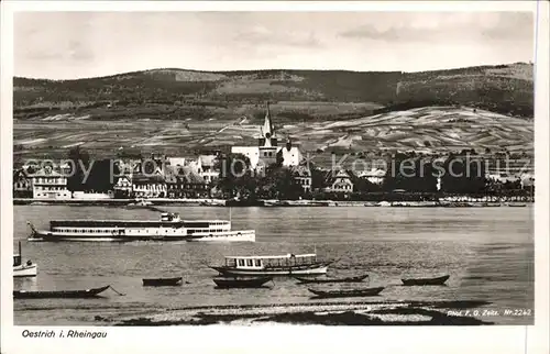 Foto Zeitz F.G. Nr. 2242 Oestrich i. Rheingau Seitenraddampfer Kat. Berchtesgaden