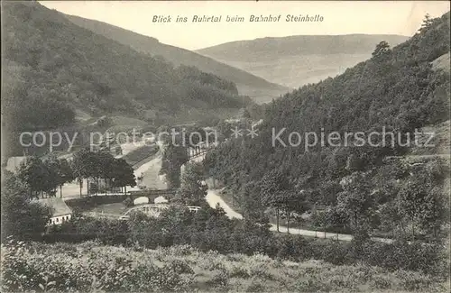 Cassel Kassel Blick ins Ruhrtal beim Bahnhof Steinhelle Kat. Kassel