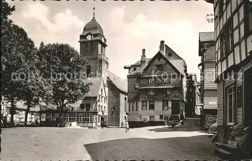 Monschau Montjoie Marktplatz mit kath Kirche Kat. Monschau