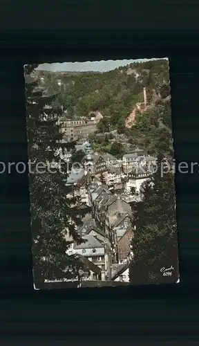 Monschau Montjoie Ortsansicht mit Burgruine Haller Kat. Monschau