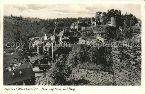 Monschau Montjoie Stadtblick mit Burg Kat. Monschau