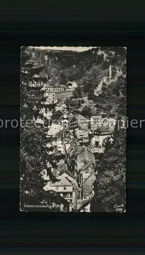 Monschau Montjoie Stadtblick mit Haller und Burg Kat. Monschau