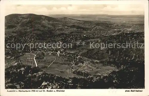 Baden Baden Fliegeraufnahme Merkurturm Kat. Baden Baden