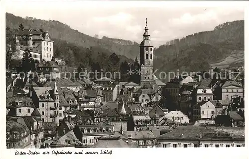 Baden Baden mit Stiftskirche und neuem Schloss Kat. Baden Baden