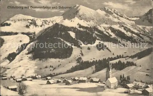 Mittelberg Kleinwalsertal mit Hammerspitze und Schurrer Kat. Oesterreich