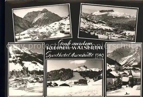 Hirschegg Kleinwalsertal Vorarlberg Panorama mit Auenhuette Kat. Mittelberg