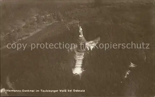 Teutoburgerwald Hermanns Denkmal Fliegeraufnahme Kat. Detmold