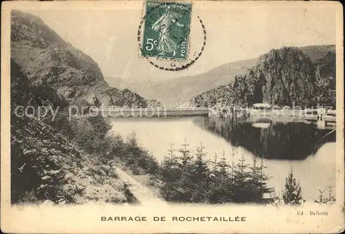 Rochetaillee Saint Etienne Barrage Stausee Staudamm Stempel auf AK Kat. Saint Etienne