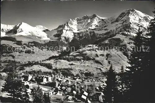 Adelboden Panorama mit Berner Alpen Kat. Adelboden