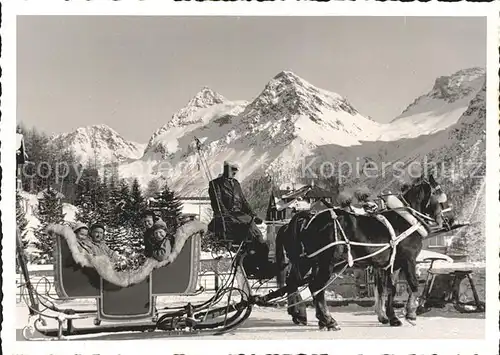 Arosa GR Pferde Schlittenfahrt Alpen Kat. Arosa