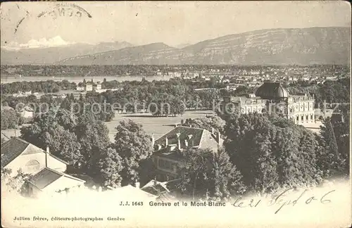 Geneve GE Panorama et le Mont Blanc Kat. Geneve