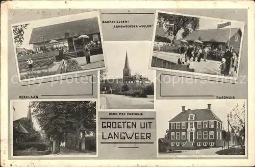 Langweer Badpaviljoen Langweerder Wielen Raadhuis Kerklann Kerk Pastorie