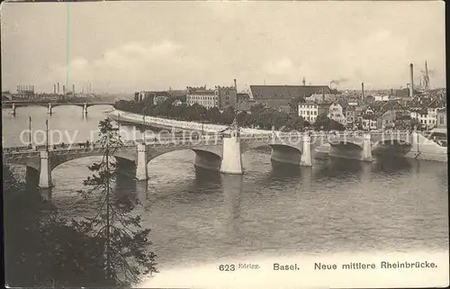 Basel BS Neue mittlere Rheinbruecke Kat. Basel